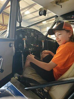 Me sitting in a Fairchild Aircraft