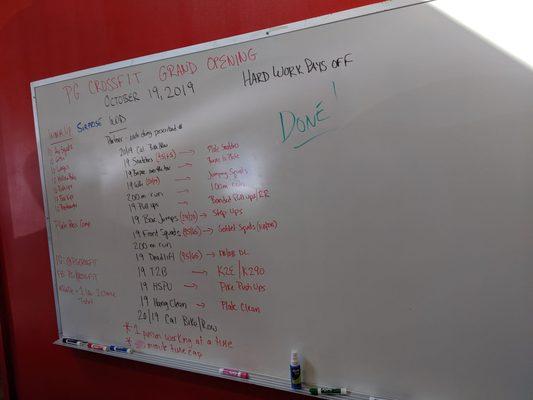 White board (Grand Opening WOD)