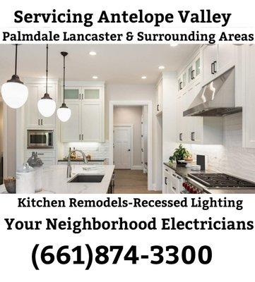 Call us for a Free Estimate on your home remodel. Experience qualified Electricians. Lic#891345