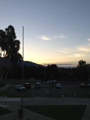 It's a good thing I'm a morning person with 6:20 a.m. drop off. Sunrise over San Gabriels.