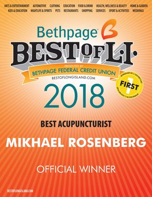 Best Acupuncturist Long Island 2018 Winner.