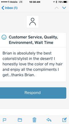 Thanks for the feedback.  My daily goal is to create beautiful work and client satisfaction.