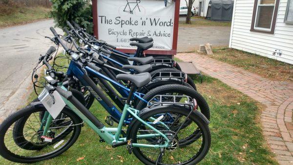 While non-motorized is our personal preference, we've never wanted to limit YOU.  E-bikes from Scott & Reid are available.