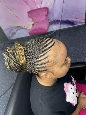 Buns up braids hairstyle