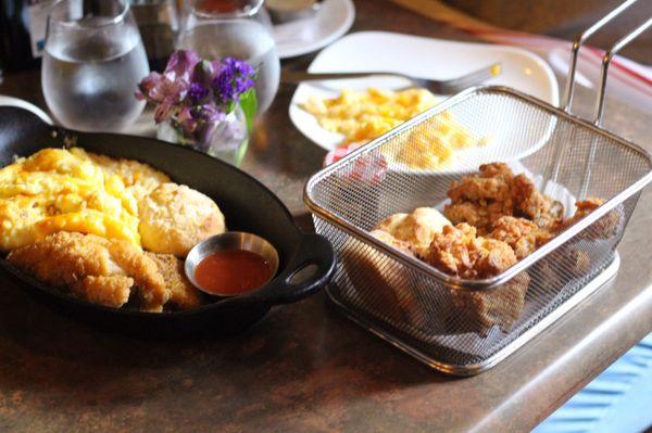 Catfish and grits. And the chicken & biscuits basket.