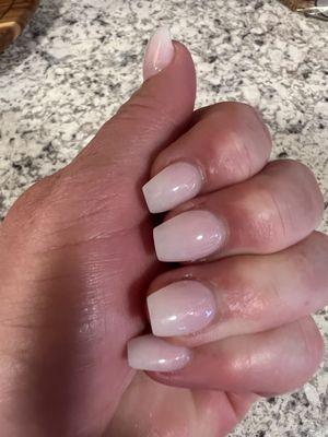 Pink and White ombré acrylic