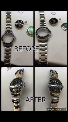 Watch overhaul (Cleaning and maintenance) Which extends life of the watch. Before - After