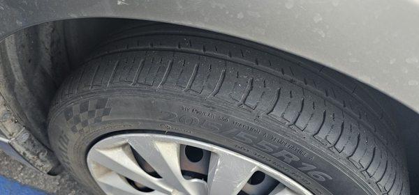 Here are the pictures of my "bald tires " the guy was insisinting on me replacing for new tires because they were so bald !