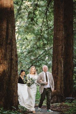 Jiliane helping me down the aisle until the last minute!