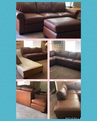 Sectional remodeled into sofa and ottoman