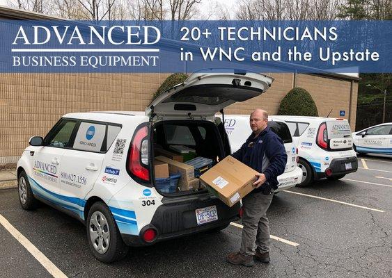 20+ technicians taking care of your office equipment in WNC