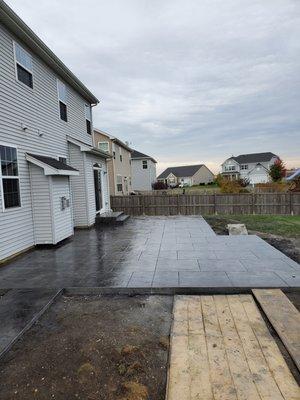 Custom stamped concrete patio