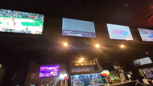 tvs above bar