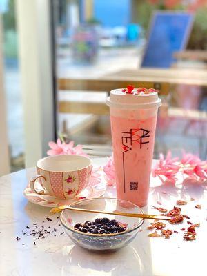 Rose milk tea