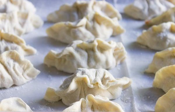 Cheddar and Apple dumplings from a homemade dumpling class