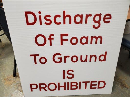 Foam Prohibited