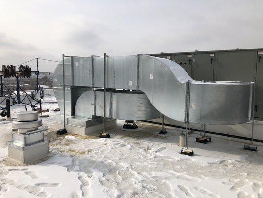 Custom Ductwork in 8th Floor Roof of 109
unit Building