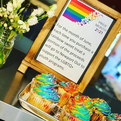 A portion of proceeds from the sale of all rainbow baked goods will go to Newport Out in support of their LGBTQ+ youth programs.