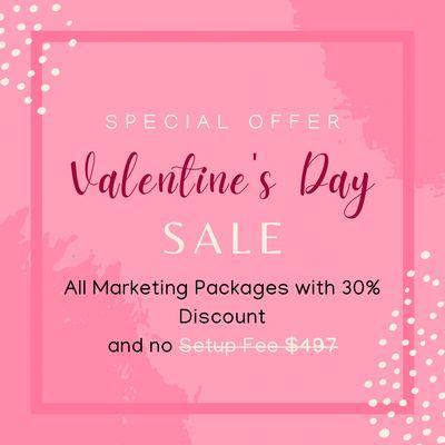 Enjoy our Pre-Valentines day discount.