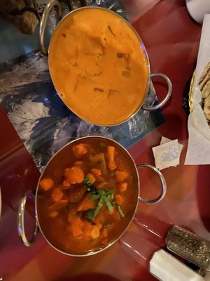 Paneer Tikka Masala and Mixed Vegetable Curry