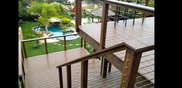 Decks with cable railing