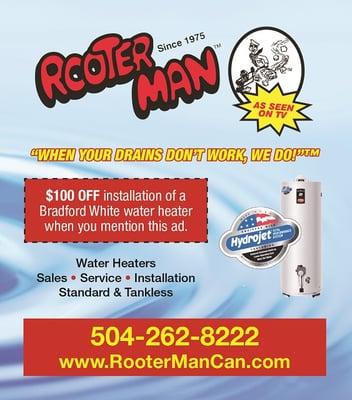 Rooter Man and Bradford White team up! Made in America