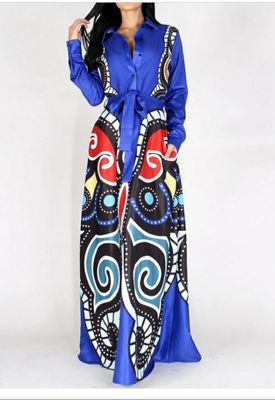 Mosaic print maxi dress