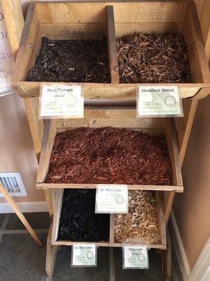 Great display of different mulches they offer.