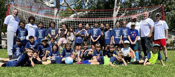 Spring soccer camp at Lindbergh Park in Culver City - almost 30 campers and a lot of fun in March 2023!