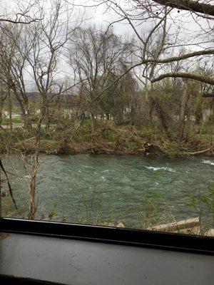 View from inside the restaurant