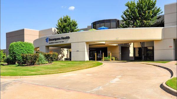 Encompass Health Rehabilitation Hospital; Out patient office located on the right side of the hospital main entrance