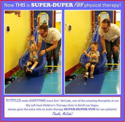 Super-fun physical therapy at My Left Foot Children's Therapy in North Las Vegas!