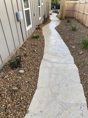 Flagstone Pathway and River Rock