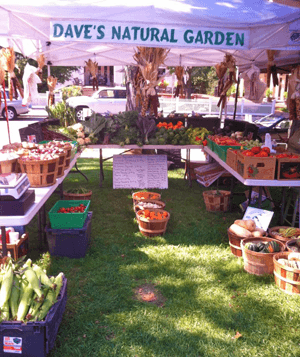 Our farm's booth at the South Hadley Farmer's Market.