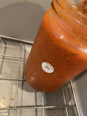 Expiration date with no month and pasta sauce that has gone bad