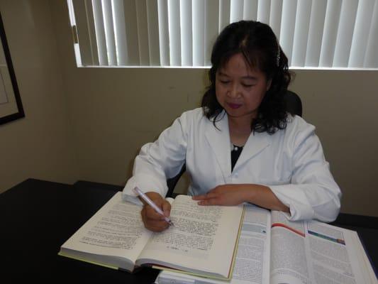 Jui lien Chen L.Ac. is constantly updating herself in the medical field.