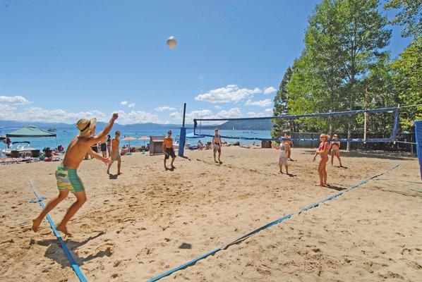 Sand volleyball courts at Ski Beach