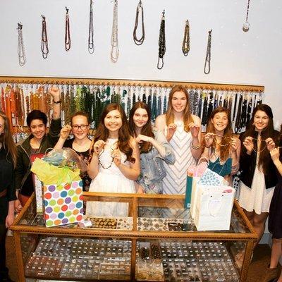 Jewelry Making Party at store.