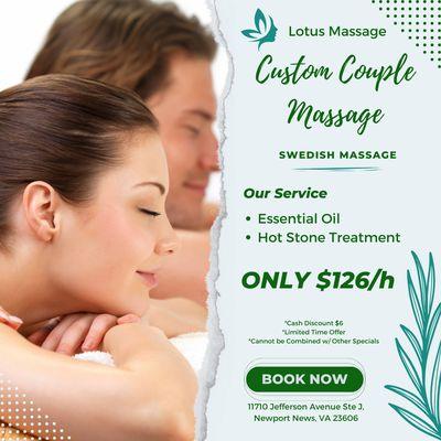 Lotus Massage
 11710 Jefferson Avenue Ste J, Newport News, VA 23606
 Call us at 757-597-8136