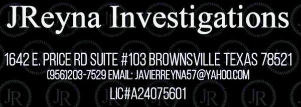 Contact JReyna Investigations for your investigative needs!