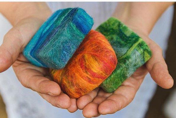 Felted soaps