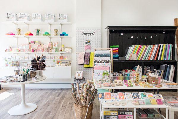 New modern craft store and workshop space in Greenpoint, Brooklyn with fabric, gifts, art supplies and yarn.