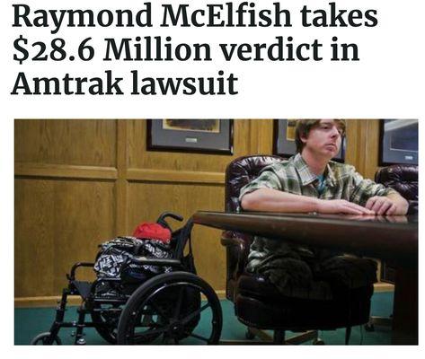 A Sacramento jury returned a $28.6 million verdict for a California man who lost his legs to an Amtrak train.