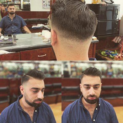 Fade with beard  hard part