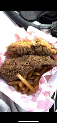 Whiting fries and hush puppies