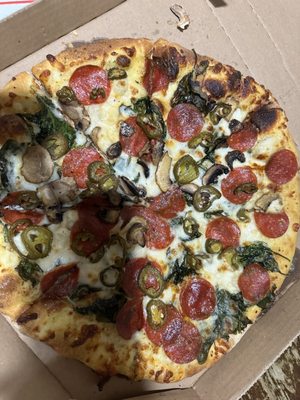 I wanted this right jalapeño and mushrooms.  I see this whole pizza with everything.