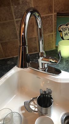 New  kitchen faucet installation