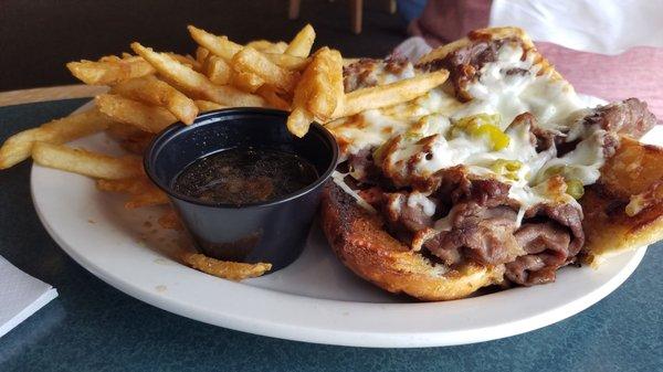 Italian beef sandwich with fries (for an upcharge)