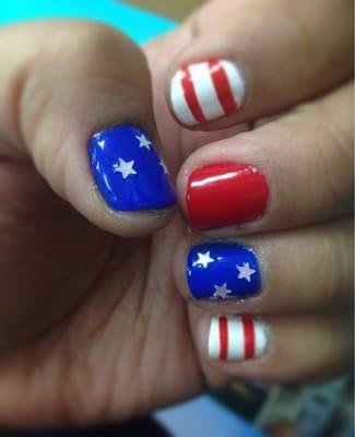 4th of July nails by Sam.