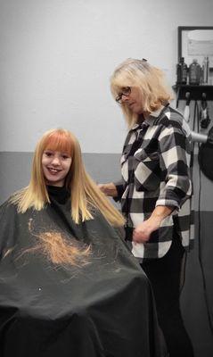 Mara & Ashlynn Mara working her hair magic!